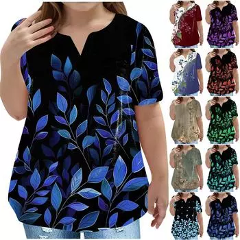 Детская футболка больших размеров, повседневная, модная, с V-образным вырезом, короткими рукавами и карманом 100 темно-синий