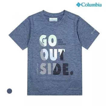 Детская футболка Columbia Kids с коротким рукавом и рисунком, синяя Blue/115(XXS)