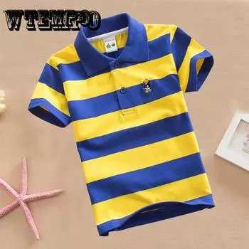 Детская футболка для малышей, футболки для мальчиков, повседневные футболки-поло с короткими рукавами, топы 6