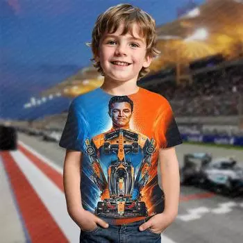 Детская футболка летняя 3D принтованная удобная футболка с короткими рукавами повседневная уличная мода топ с короткими рукавами 110