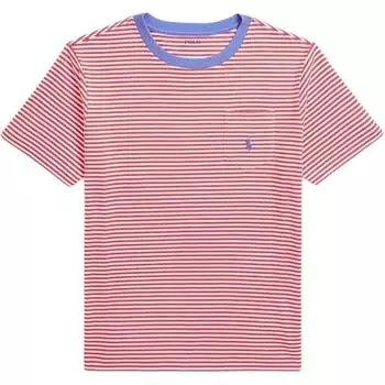 Детская футболка-поло Ralph Lauren из хлопка в полоску с карманом, синяя 323974392-001 XL