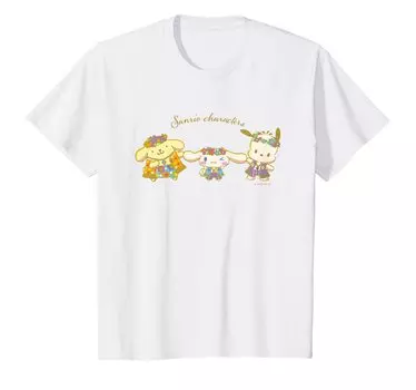 Детская футболка Pompompurin Pochacco Cinnamoroll Pose белый