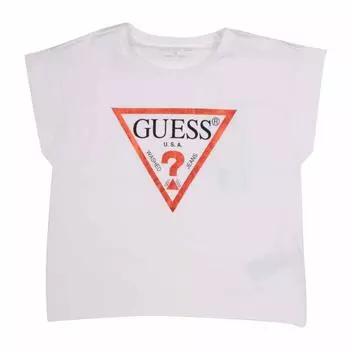 Детская футболка прямого кроя с круглым вырезом GUESS 8 ans серый