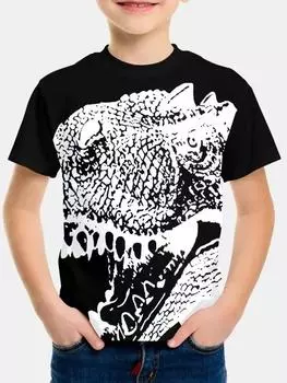Детская футболка с черепом Футболка для скейтборда для мальчика Верхние рубашки Корейская детская одежда Детская весенняя одежда Футболка 5-6Y