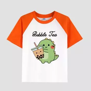 Детская футболка с цветочным принтом, коротким рукавом, круглым вырезом, хлопковая ткань, повседневный стильный топ для девочек на лето 100cm