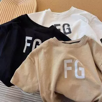 Детская футболка с длинными рукавами и буквенным принтом, топ из двух частей, искусственный 80 хаки