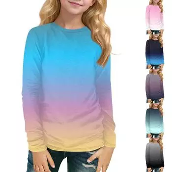 Детская футболка с длинными рукавами и круглым вырезом, повседневная футболка 110 чёрный