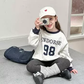 Детская футболка с длинными рукавами в баскетбольном стиле, детская утолщенная хлопковая футболка с двойной пряжей и буквенным принтом 100 белый