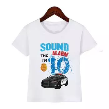 Детская футболка с днем рождения для мальчиков 1–10 лет, белая футболка, футболка с цифрами на день рождения для маленьких мальчиков и девочек 90cm