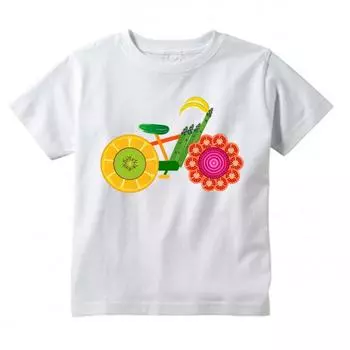 Детская футболка с фруктами и овощами, велосипедный дизайн, отличные кавайные топы с короткими рукавами для мальчиков и девочек, детская забавная футболка для детей от 2 до 14 лет 2T(90cm)