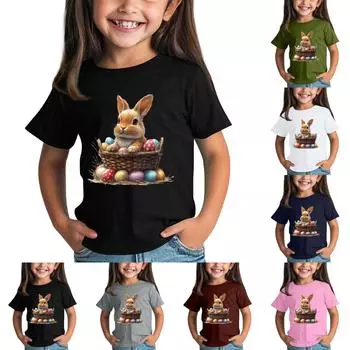 Детская футболка с коротким рукавом и принтом животных, повседневный топ 150 тёмно-синий