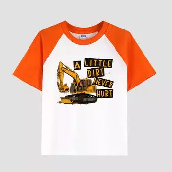 Детская футболка с коротким рукавом и вставным плечом, хлопковая ткань, повседневный модный топ для мальчиков на лето 100cm