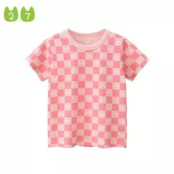 Детская футболка с короткими рукавами. Детские топы для маленьких и средних размеров с принтом для девочек. 90cm