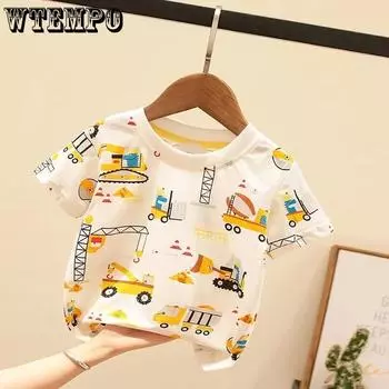 Детская футболка с короткими рукавами, летняя мягкая футболка для мальчиков и девочек, летняя модная рубашка с короткими рукавами 130