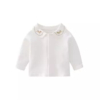 Детская футболка с лацканами в скандинавском стиле: Детский топ с длинными рукавами из чистого хлопка 66cm (4.5-6 kg)