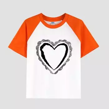 Детская футболка с принтом и круглым вырезом, хлопковая ткань, повседневный модный топ с короткими рукавами для мальчиков на лето 100cm