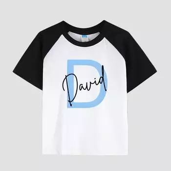 Детская футболка с принтом и круглым вырезом, хлопковая ткань, повседневный модный топ с короткими рукавами для мальчиков на лето 100cm