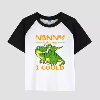 Детская футболка с принтом и заниженной линией плеч, хлопковая ткань, повседневный модный топ с коротким рукавом для мальчиков на лето 100cm