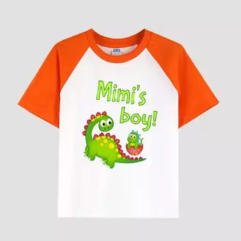 Детская футболка с принтом, спущенным плечом, круглым вырезом, хлопковая ткань, повседневный стильный топ с коротким рукавом для мальчиков на лето 100cm