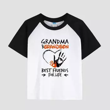 Детская футболка с принтом, спущенным плечом, круглым вырезом, хлопковая ткань, повседневный стильный топ с коротким рукавом для мальчиков на лето 100cm