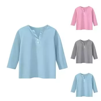 Детская футболка с рукавом 3/4, повседневная футболка с принтом, круглый вырез, блузка-пуловер 100