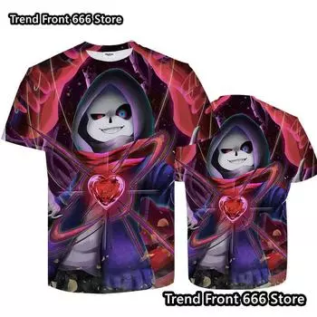 Детская футболка sundertale 3D Printed летняя футболка с коротким рукавом для мужчин и детей горячая игровая уличная одежда для взрослых и детей размер футболки 100cm