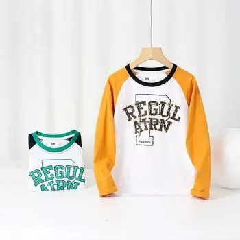 Детская футболка, свитер с длинными рукавами для мальчиков, хлопковая нижняя рубашка с круглым вырезом и длинными рукавами, весна и осень 120cm темно-синий