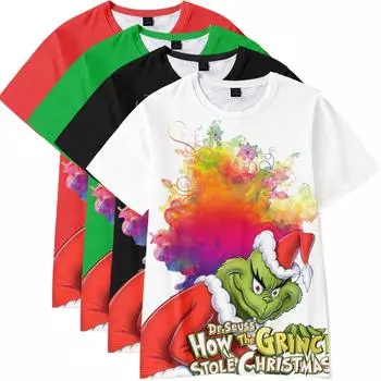 Детская футболка свободного покроя с принтом, круглый вырез, пуловер, короткий рукав 120 чёрный