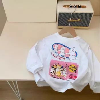 Детская футболка. Топ с длинными рукавами для маленьких девочек. Футболки с героями мультфильмов. 90