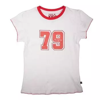 Детская футболка в рубчик с принтом 79 CHEVIGNON 6 ans белый