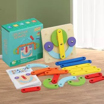 Детская геометрическая головоломка Монтессори Графическая головоломка Творческое разнообразие Доска для гвоздей Раннее образование Деревянный пазл Развивающие игрушки