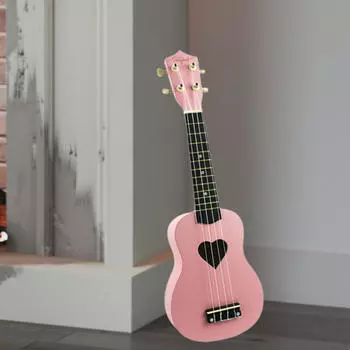 Детская гитара музыкальная игрушка музыкальная розовая мини укулеле обучающая для детей от 3 лет