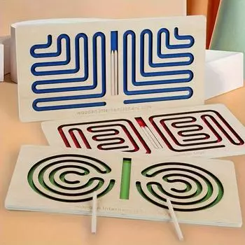 Детская головоломка для левого и правого мозга, игрушечная ручка, управление траекторией движения, тренировка координации рук и мозга, деревянные развивающие игрушки