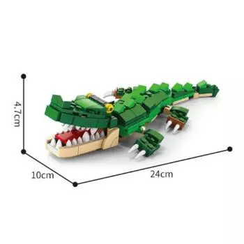 Детская головоломка из строительных блоков 3 в 1 Серия Животные Тигр Крокодил Для подарка Crocodiles