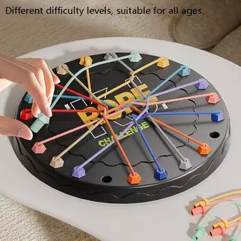 Детская головоломка «Узлы веревок» Социальная настольная игра Цветная линия Скрученные соединенные веревки Сортировка Логика Мышление Задача Стратегия Настольная игра