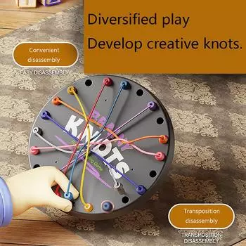 Детская головоломка «Узлы веревок» Социальная настольная игра Цветная линия Скрученные соединенные веревки Сортировка Логика Мышление Задача Стратегия Настольная игра