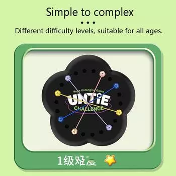 Детская головоломка «Узлы веревок» Социальная настольная игра Цветная линия Скрученные соединенные веревки Сортировка Логика Мышление Задача Стратегия Настольная игра