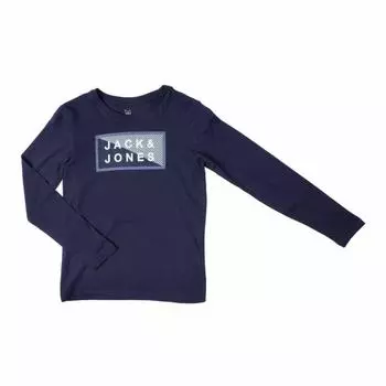 Детская хлопковая футболка с длинными рукавами и логотипом JACK & JONES