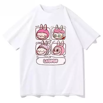 Детская хлопковая футболка с милым мультяшным принтом, короткий рукав, свитер для мальчиков и девочек, летние повседневные топы, свободная одежда, подарки 4T(110cm)