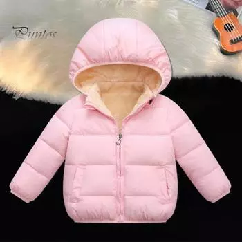 Детская хлопковая куртка для детей от 2 до 6 лет, унисекс, зимнее пальто со съемным капюшоном, рождественский принт с изображением лося, на флисовой подкладке, ветрозащитная верхняя одежда на молнии с карманами 90 cm розы красного