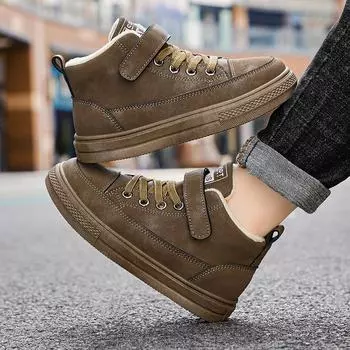 Детская хлопковая обувь Детские ботинки Сохраняют тепло Зимние детские замшевые материалы Удобные детские хлопковые ботинки Нескользящие кроссовки для мальчиков 27 чёрный