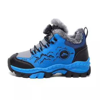 Детская хлопковая обувь для мальчиков, зимняя мягкая теплая обувь, нескользящая одежда для детей среднего и большого возраста, зимние ботинки для мальчиков, спортивная обувь для отдыха на открытом воздухе 31