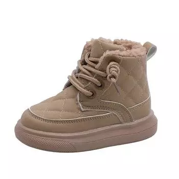 Детская хлопковая обувь, новые зимние короткие сапоги для девочек, обувь с мягкой подошвой, зимние сапоги для мальчиков, хлопковые сапоги с мягкой подкладкой 21