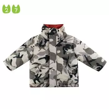 Детская хлопковая одежда, модная двусторонняя куртка с хлопковой подкладкой, зимнее пальто для маленьких мальчиков 90cm чёрный