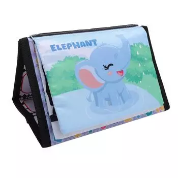 Детская хрустящая тканевая книга с изображением животных, мягкая развивающая игрушка с хрустящей бумагой и зеркалом