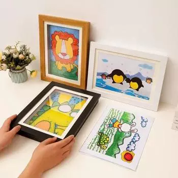 Детская художественная рамка для картин Yousheng, магнитная рамка для открывания спереди, для гостиной, спальни, стены, для детского рисунка, фоторамка для показа картин A4 розовый
