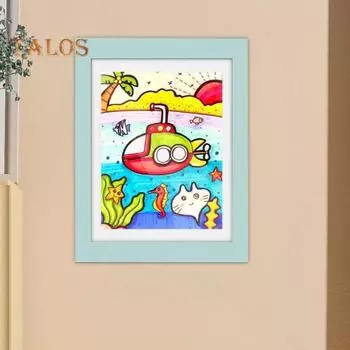 Детская художественная рамка, внутренняя резинка для хранения 3 цветов, полезная магнитная печать, детская художественная рамка формата А4, контейнер для отображения изображений, домашний декор синий