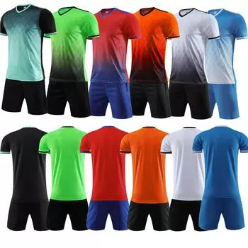 Детская и взрослая спортивная командная форма - футбольная форма с коротким рукавом для студентов и взрослых