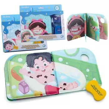 Детская игра для ванны, меняющая цвет книга из водной ткани Eva, обучающая игрушка для чистки зубов, детская тактильная книга Монтессори, когнитивные сенсорные игрушки