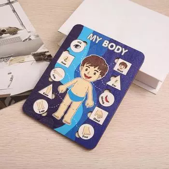 Детская игра-головоломка «Тело человека» Обучающая игра «Структура человеческого тела» Дошкольное обучение Деревянный пазл Анатомия для малышей Головоломка «Части тела мальчика» Игрушка STEM Boy A